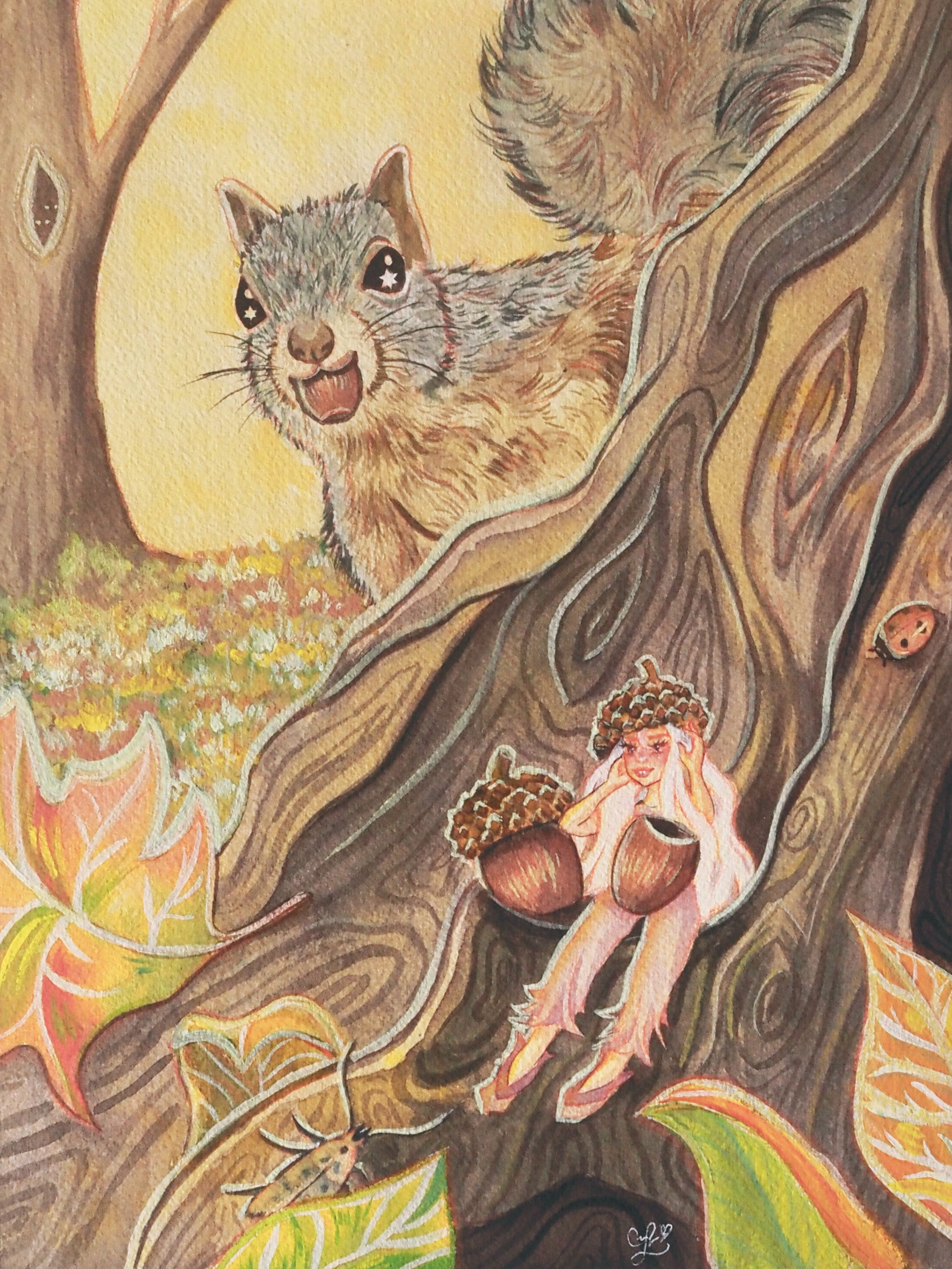 Nut Your Acorn | Framed 9x12 Original