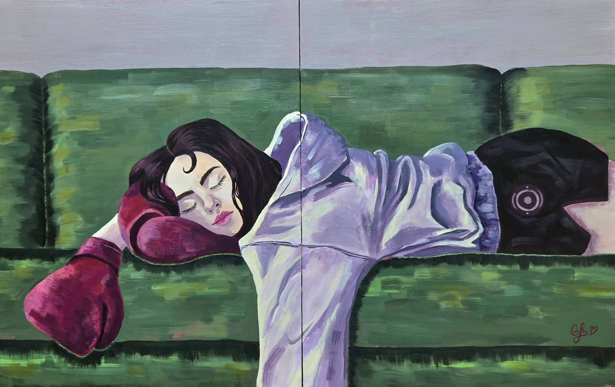A Fighter At Rest | 32x20 Acrylic Painting Commission